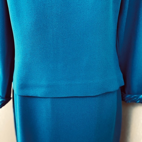 Cynthia Howie For Maggy Boutique Dress. Blue Greenish Sz 6 - Picture 6 of 10